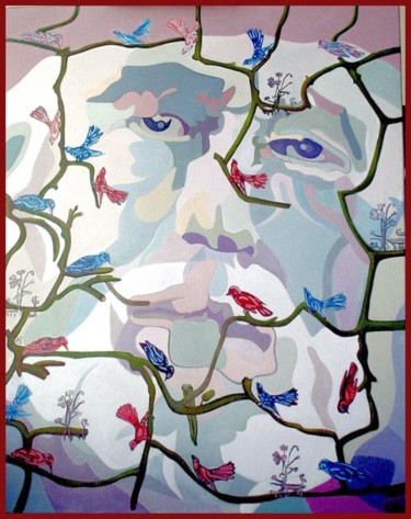 Schilderij getiteld "corneille" door Christiane Jean, Origineel Kunstwerk