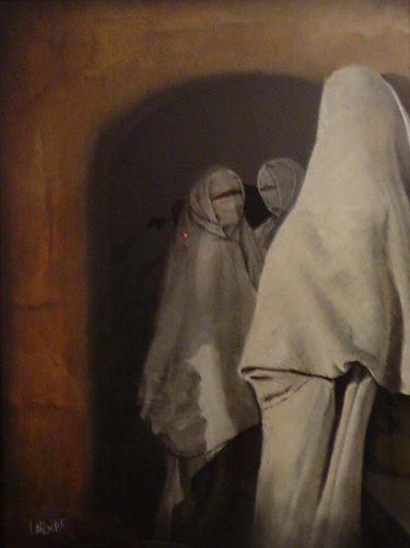 Painting titled "Trois femmes" by Pierre Laroche, Original Artwork, Pastel