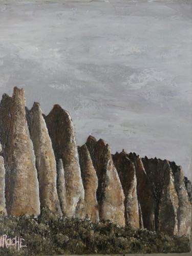 Peinture intitulée "Pénitents3" par Pierre Laroche, Œuvre d'art originale, Huile Monté sur Châssis en bois
