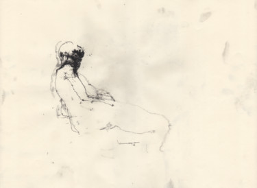 Dessin intitulée "Nude Study" par Guillaume Larroque, Œuvre d'art originale, Fusain