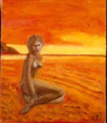 Painting titled "Stranded Mermaid" by Larry Mintz, Original Artwork