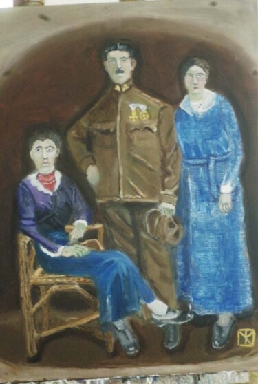 Painting titled "Ancestors" by Larry Mintz, Original Artwork, Oil