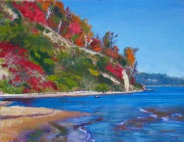 Painting titled "Autumn cliffs" by Herscovitch Larry, Original Artwork, Oil