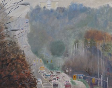 Картина под названием "Steeles Avenue East" - Herscovitch Larry, Подлинное произведение искусства, Масло