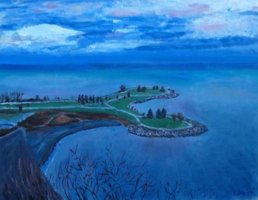 Painting titled "Two Islands" by Herscovitch Larry, Original Artwork, Oil