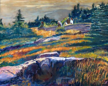 Painting titled "Cadillac Mountain S…" by Herscovitch Larry, Original Artwork, Oil