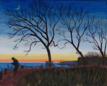 Painting titled "Bluff Moon" by Herscovitch Larry, Original Artwork, Oil