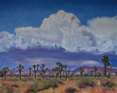 Painting titled "Desert Thunderstorm" by Herscovitch Larry, Original Artwork, Oil