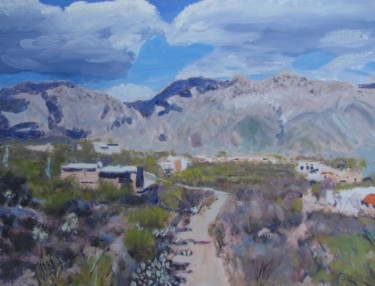Schilderij getiteld "Sabino Canyon Neigh…" door Herscovitch Larry, Origineel Kunstwerk, Olie