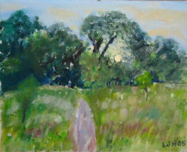 Peinture intitulée "Sunset trees" par Herscovitch Larry, Œuvre d'art originale, Huile