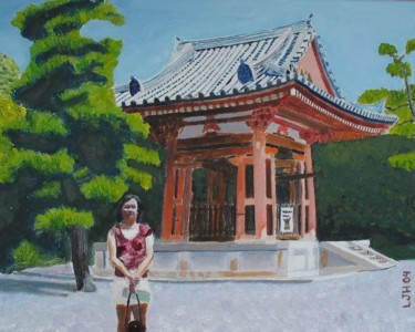Painting titled "Japanese temple" by Herscovitch Larry, Original Artwork