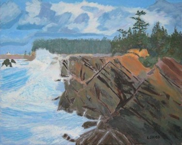 Painting titled "The Oregon Coastline" by Herscovitch Larry, Original Artwork