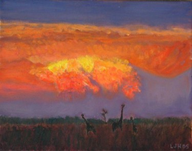 Painting titled "Thunderstorm over t…" by Herscovitch Larry, Original Artwork, Oil