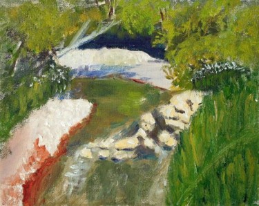 Malerei mit dem Titel "German Mills River…" von Herscovitch Larry, Original-Kunstwerk, Öl