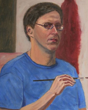 Painting titled "Self portrait from…" by Herscovitch Larry, Original Artwork, Oil