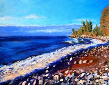 Painting titled "Leslie Spit Sunrise…" by Herscovitch Larry, Original Artwork, Oil