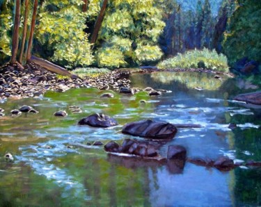 Painting titled "Merced River Reflec…" by Herscovitch Larry, Original Artwork, Oil