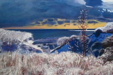 Painting titled "Icestorm over Lake…" by Herscovitch Larry, Original Artwork, Oil