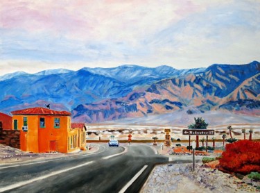 Painting titled "Death Valley Winter" by Herscovitch Larry, Original Artwork, Oil