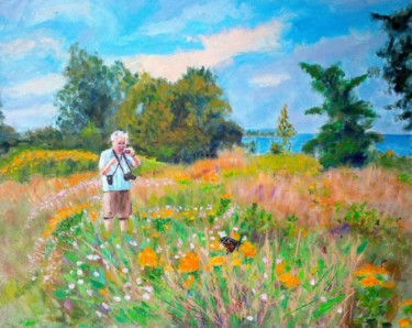 Painting titled "Summer day at the L…" by Herscovitch Larry, Original Artwork, Oil