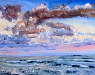 Painting titled "clamharbourbeachsun…" by Herscovitch Larry, Original Artwork, Oil