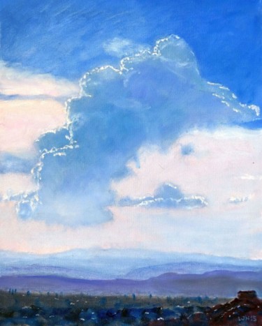Schilderij getiteld "Desert Sky" door Herscovitch Larry, Origineel Kunstwerk, Olie