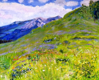 Peinture intitulée "Wildflower Hills" par Herscovitch Larry, Œuvre d'art originale, Huile