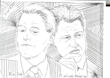 Drawing titled "Bill Clinton #2" by Mississippi Artist Larry Moore, Original Artwork