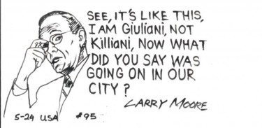 Drawing titled "Giuliani" by Mississippi Artist Larry Moore, Original Artwork