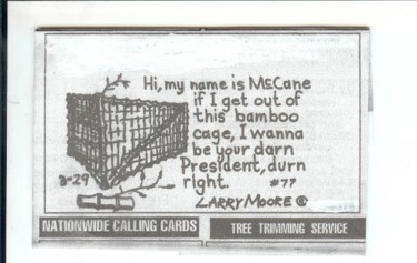 Drawing titled "John McCain" by Mississippi Artist Larry Moore, Original Artwork