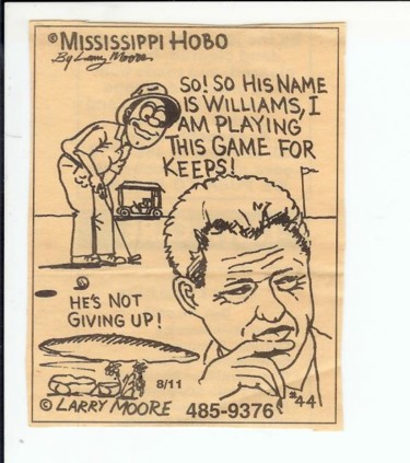 Drawing titled "Bill Clinton" by Mississippi Artist Larry Moore, Original Artwork