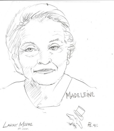 Drawing titled "Madeleine" by Mississippi Artist Larry Moore, Original Artwork