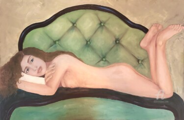 Peinture intitulée "La Dénudée" par Lart Des Femmes Du Monde, Œuvre d'art originale, Huile