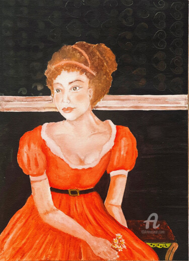 Pintura intitulada "La Victorienne" por Lart Des Femmes Du Monde, Obras de arte originais, Óleo