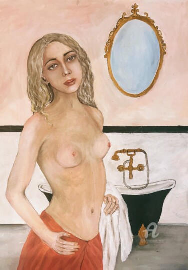 Peinture intitulée "La Serenite" par Lart Des Femmes Du Monde, Œuvre d'art originale, Huile