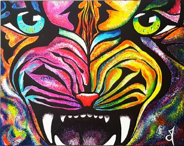 Peinture intitulée "TIGER EUPHORYA" par Cecilia Macis, Œuvre d'art originale, Acrylique