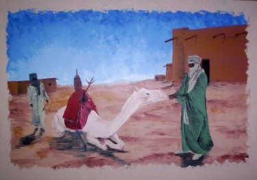 Peinture intitulée "vue du desert" par Guillaume Armbruster, Œuvre d'art originale