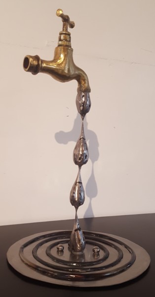 Sculpture intitulée "Goutte à goutte" par L'Artelier De Tarbes, Œuvre d'art originale, Métaux