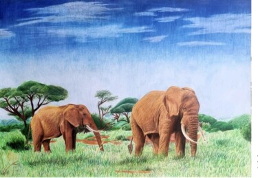 Drawing titled "Safari" by Lartmada17, Original Artwork, Pencil
