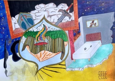 Schilderij getiteld "Le rêve" door Lartmada17, Origineel Kunstwerk, Acryl