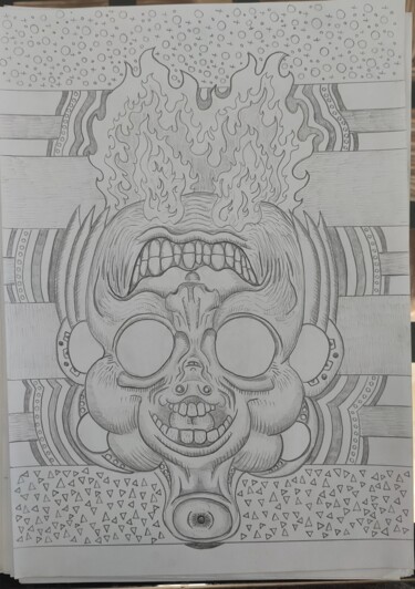 Dibujo titulada "Hakaram Doubleface" por Lartnestpasdemain, Obra de arte original, Lápiz