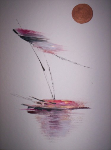 Painting titled "si loin" by Jocelyne Iché, Original Artwork, Acrylic