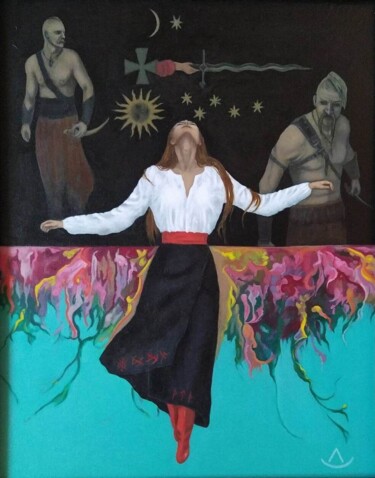 Painting titled "Мои крылья" by Larysa Stepaniuk, Original Artwork, Oil