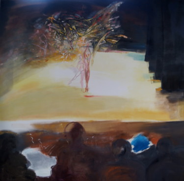 Painting titled "Spark of great thea…" by Larysa Jaromska, Original Artwork, Oil