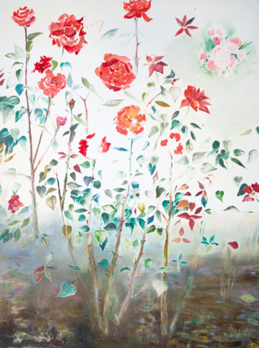 Malerei mit dem Titel "Good morning roses" von Larysa Jaromska, Original-Kunstwerk