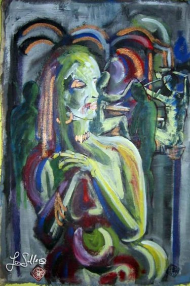 Peinture intitulée "La Nuit des Tambours" par La Salle, Œuvre d'art originale, Huile