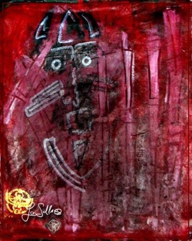 Peinture intitulée "Le Masque Rouge" par La Salle, Œuvre d'art originale