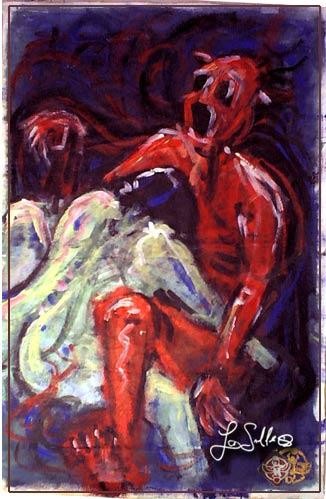 Peinture intitulée "La Pipe du Diable" par La Salle, Œuvre d'art originale