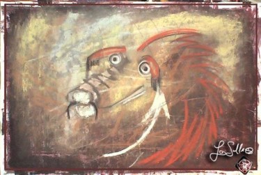 Peinture intitulée "Animal Rupestre" par La Salle, Œuvre d'art originale, Huile