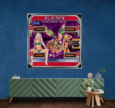 Digitale Kunst getiteld "Playboy Pinball" door Lascaz, Origineel Kunstwerk, Aluminium